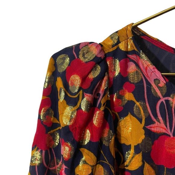 SALONI Floral Tiered A Line Mini Dress Size 2 - Picture 4 of 13